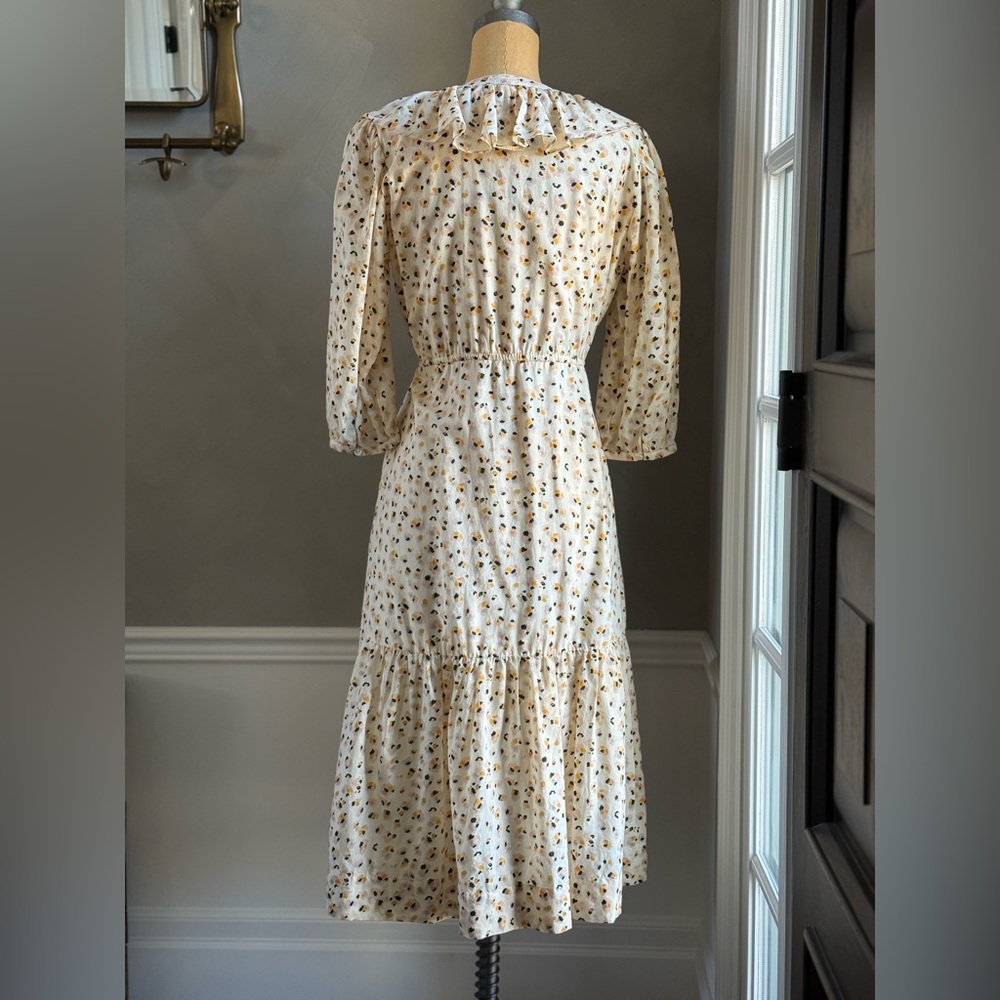ba&sh Floral Midi Dress in Cream and Black - Picture 5 of 14